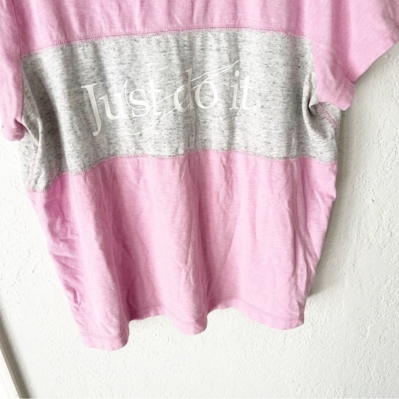 Nike Top Women's XL NSW Gym Vintage Pink Rise Just Do It Graphic T-Shirt Y2K - Picture 4 of 8
